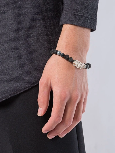 John Hardy Silver And Sapphire Legends Naga Mixed Bead Bracelet With Station In Black