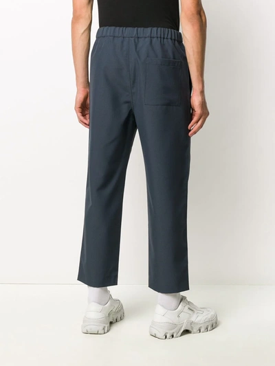 Shop Oamc Straight-leg Drawstring Trousers In Blue