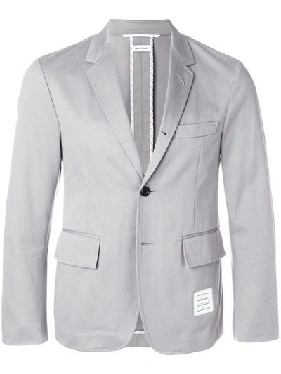 Shop Thom Browne Unconstructed Cotton Sport Coat In Grey