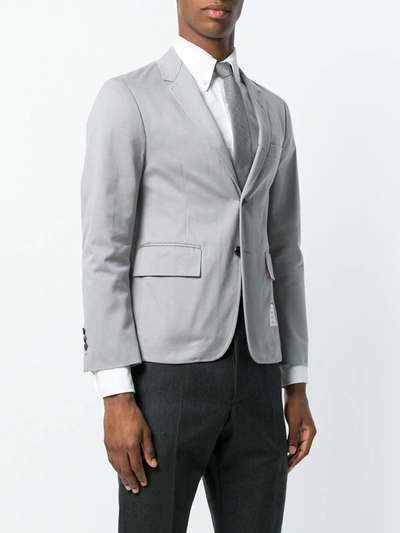 Shop Thom Browne Unconstructed Cotton Sport Coat In Grey