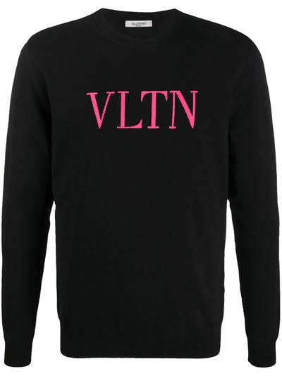 Shop Valentino Vltn Print Sweatshirt In Black