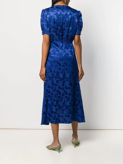 Shop Saloni Embroidered Summer Dress In Blue