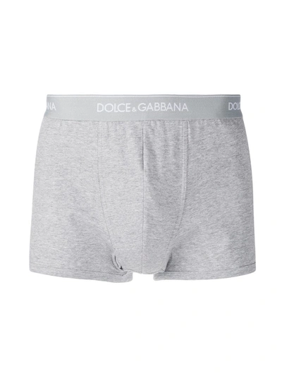 Dolce & Gabbana Logo Boxers In Grey