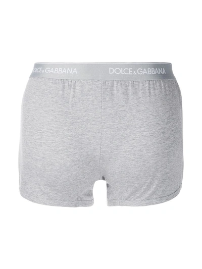 Shop Dolce & Gabbana Logo-waistband Boxer Briefs (pack Of Two) In Grey