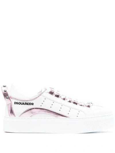 Shop Dsquared2 Logo-print Lace-up Sneakers In White