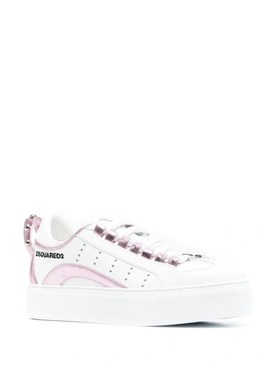 Shop Dsquared2 Logo-print Lace-up Sneakers In White