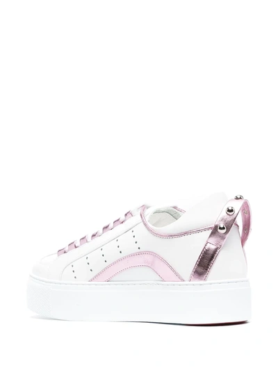 Shop Dsquared2 Logo-print Lace-up Sneakers In White