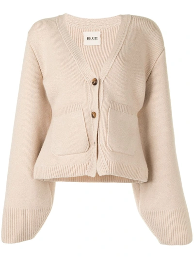 Lucy Rib-trimmed Cashmere Cardigan In Neutrals