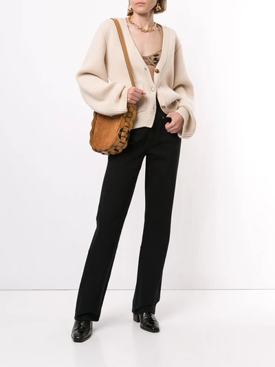 Shop Khaite Fine-knit Wool Cardigan In Neutrals