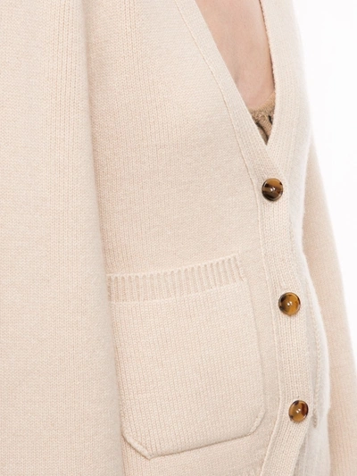 Shop Khaite Fine-knit Wool Cardigan In Neutrals