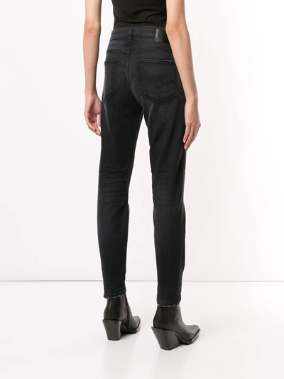 Shop R13 Mid-rise Tapered-leg Jeans In Black