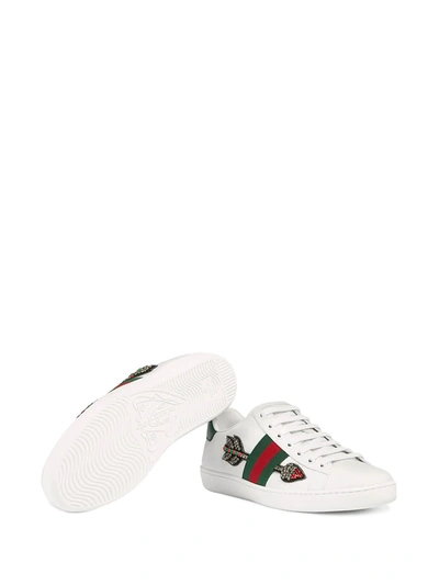 Shop Gucci Ace Embroidered Sneakers In White