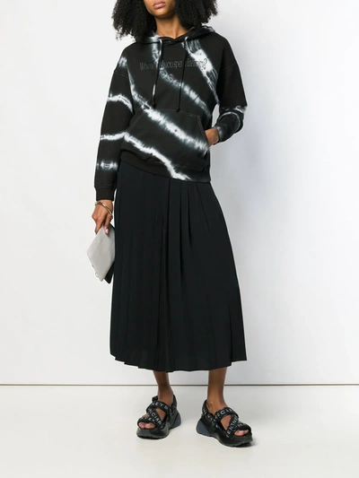 Shop Mm6 Maison Margiela Pleated Palazzo Trousers In Black