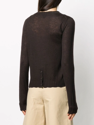 Shop Bottega Veneta Sheer Scalloped Jumper In Brown