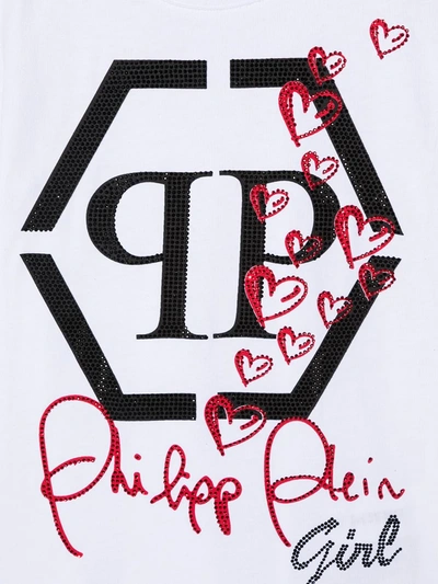 Shop Philipp Plein Junior Logo-print T-shirt In White