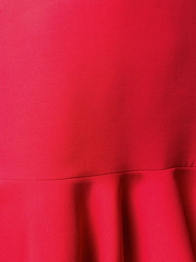 Shop Valentino Ruffled Hem Shift Dress In Red
