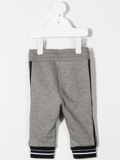 Shop Givenchy Logo Stripe Track Trousers In Grey