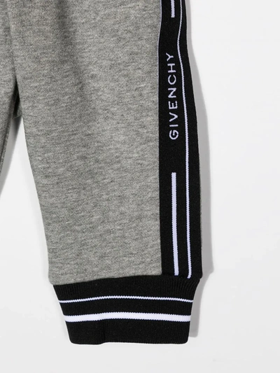 Shop Givenchy Logo Stripe Track Trousers In Grey