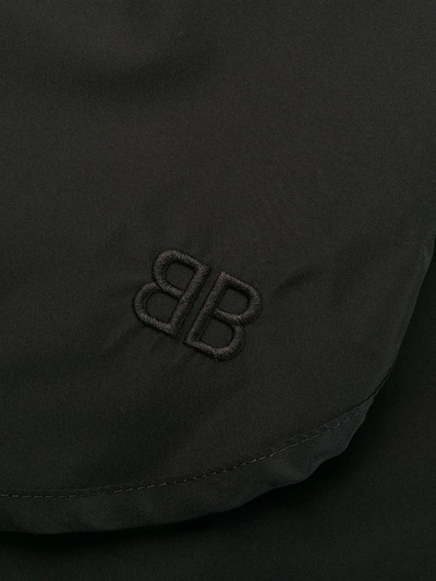 Shop Balenciaga Logo Running Shorts In Black