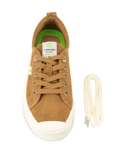 Cariuma Ladies Oca Low Lace-up Canvas Trainers In Brown