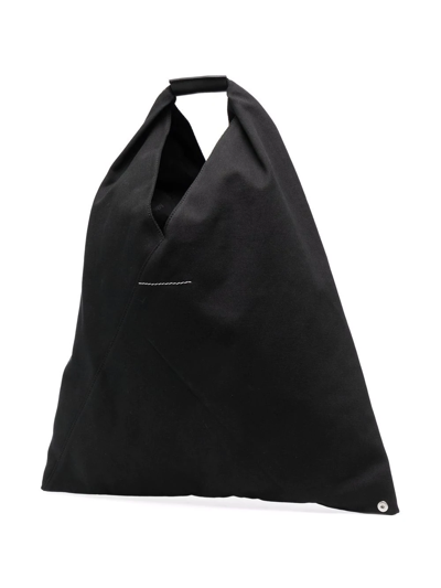 Shop Mm6 Maison Margiela Japanese Logo Tote Bag In Black