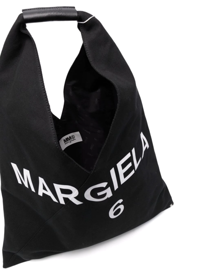 Shop Mm6 Maison Margiela Japanese Logo Tote Bag In Black