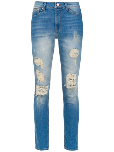 Shop Amapô Rocker Two Skinny Jeans In Blue