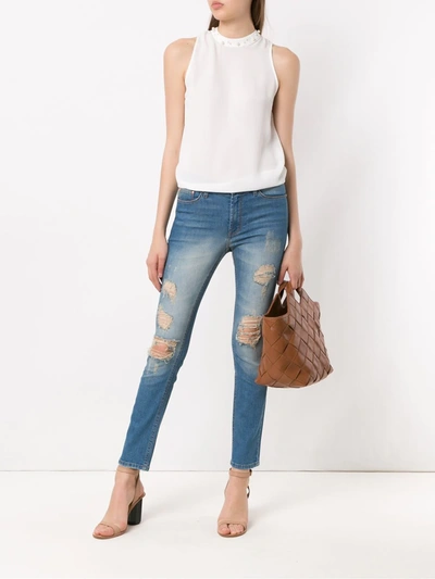 Shop Amapô Rocker Two Skinny Jeans In Blue