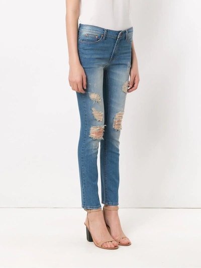 Shop Amapô Rocker Two Skinny Jeans In Blue