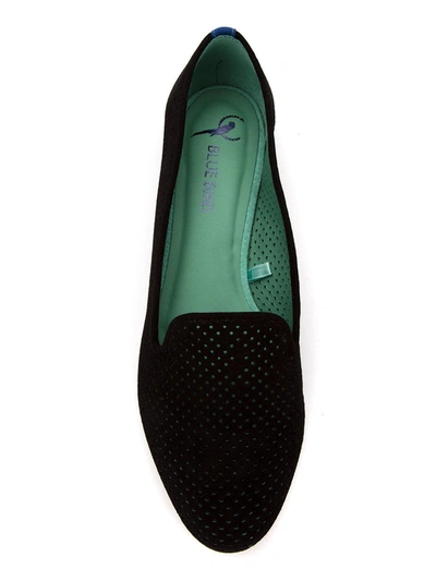 Blue Bird Shoes Perforated Suede Loafers In Black