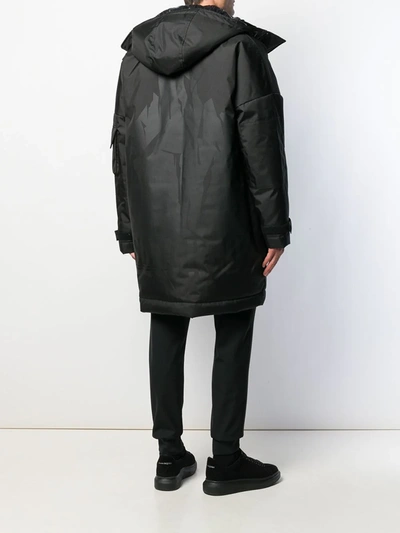 Shop Dsquared2 Oversized Parka Coat In Black