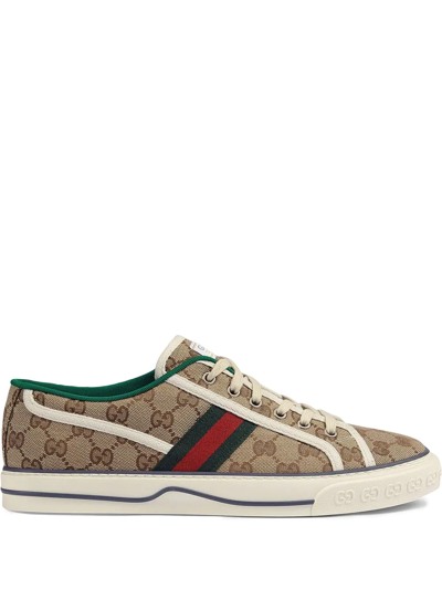 Shop Gucci Tennis 1977 Low-top Sneakers In Neutrals