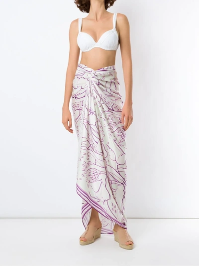 Amir Slama Ruched Detail Bikini Set In White