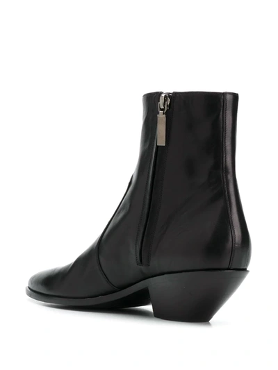 Shop Saint Laurent West 45 Leather Ankle Boots In Black