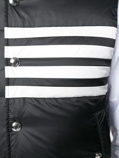 Shop Thom Browne 4-bar Matte Nylon Down Vest In Black