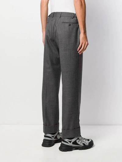 Shop Gucci Wide-leg Tailored Trousers In Grey