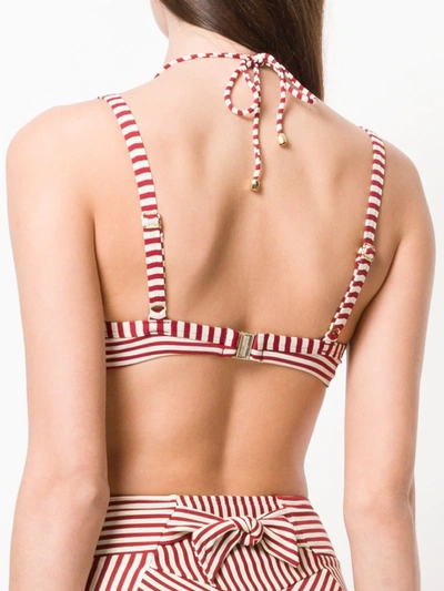 Shop Marlies Dekkers Holi Vintage Striped Double-strap Bikini Top In Red