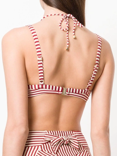 Marlies Dekkers Holi Vintage Striped Double-strap Bikini Top In Red