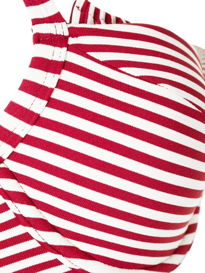 Shop Marlies Dekkers Holi Vintage Striped Double-strap Bikini Top In Red