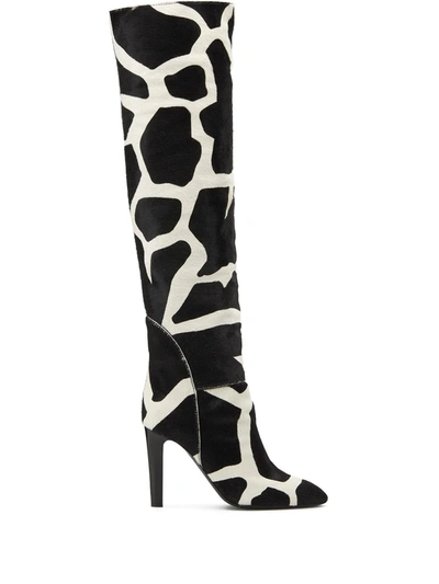 Giuseppe Zanotti Giraffe Print Boots In Black