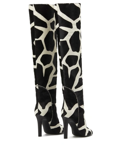 Shop Giuseppe Zanotti Giraffe Print Boots In Black