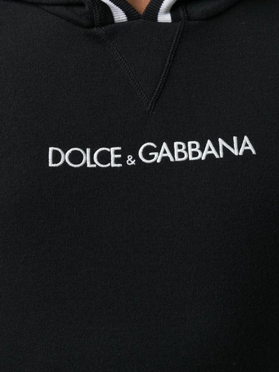 Shop Dolce & Gabbana Logo Embroidered Hoodie In Black