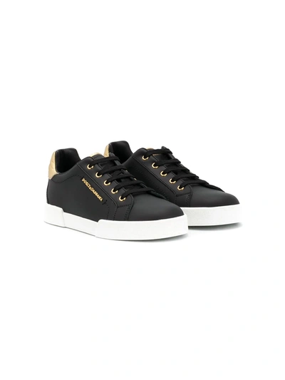 Shop Dolce & Gabbana Branded Sneakers In Black