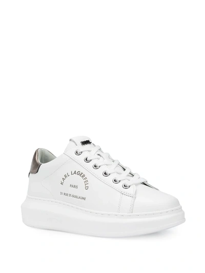 Shop Karl Lagerfeld Rue St-guillaume Kapri Leather Sneakers In White