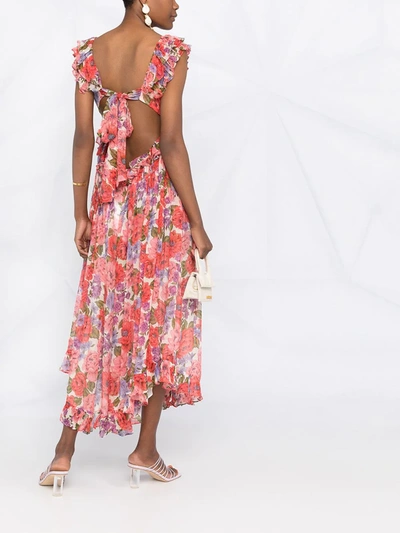 Shop Zimmermann Floral-print Sleeveless Maxi Dress In Red