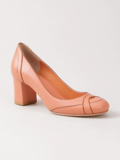 Sarah Chofakian Mid-heel Pumps In Yellow