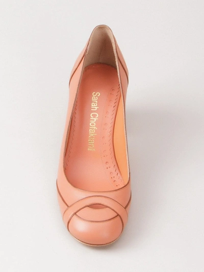 Sarah Chofakian Mid-heel Pumps In Yellow