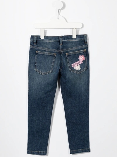 Shop Dolce & Gabbana Distressed Skinny-fit Jeans In Blue