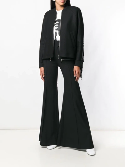 Shop Barbara Bui Fringe Embellished Jacket In Black