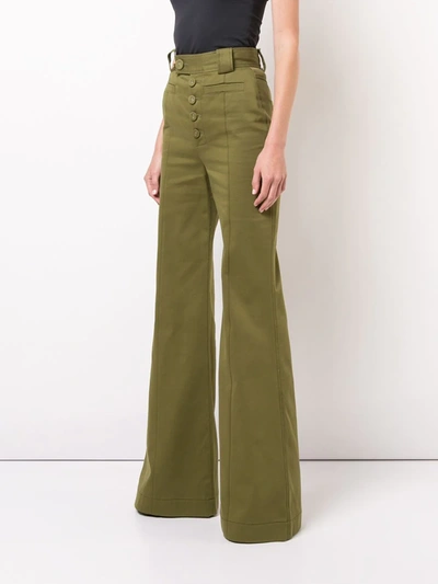 Shop Proenza Schouler Twill High Waisted Pants In Brown